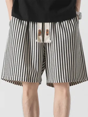 1984® - Striped Print Loose Drawstring Shorts