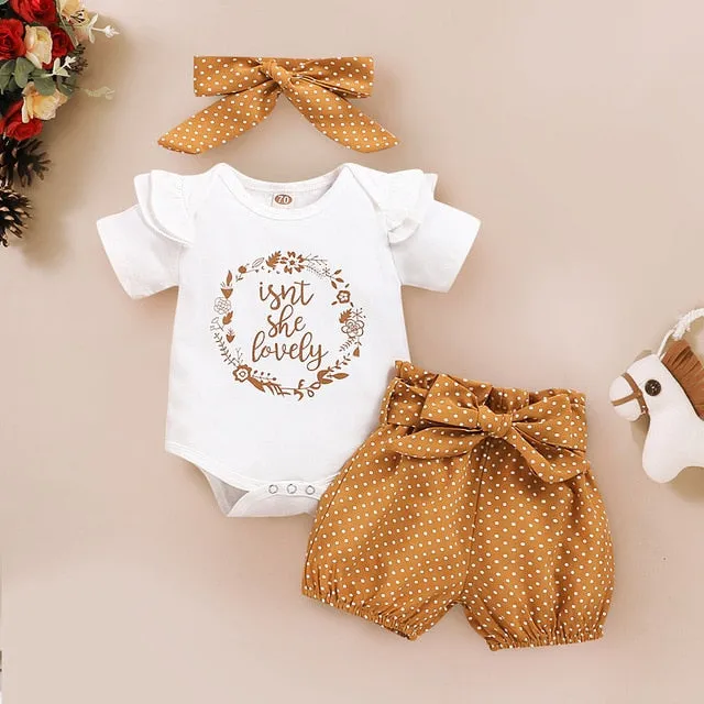 3Pcs Ruffle Romper Tops for Newborn Baby Girl Clothes