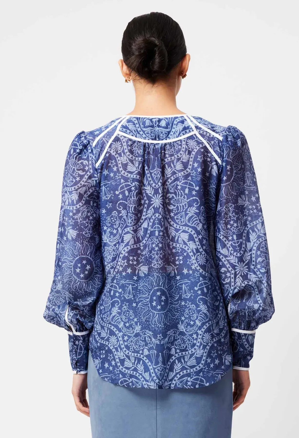 ATLAS COTTON SILK SHIRT IN ZODIAC PRINT