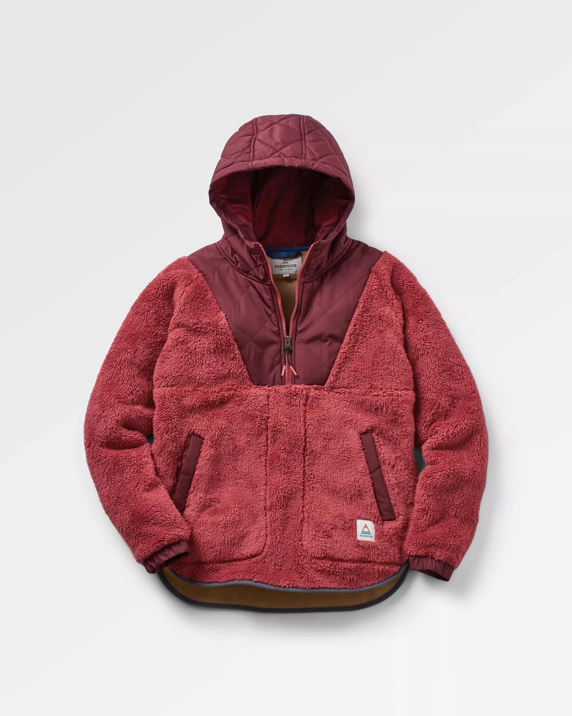 Beaumont Recycled Sherpa Hooded Fleece - Earth Red