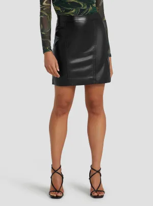 Black Faux Leather Celia Mini Skirt