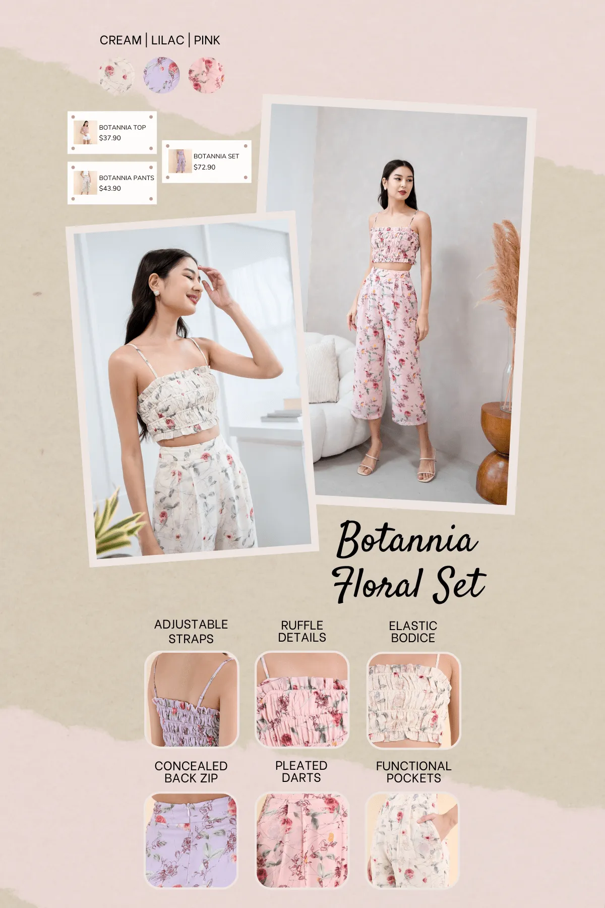 BOTANNIA FLORAL TOP IN PINK