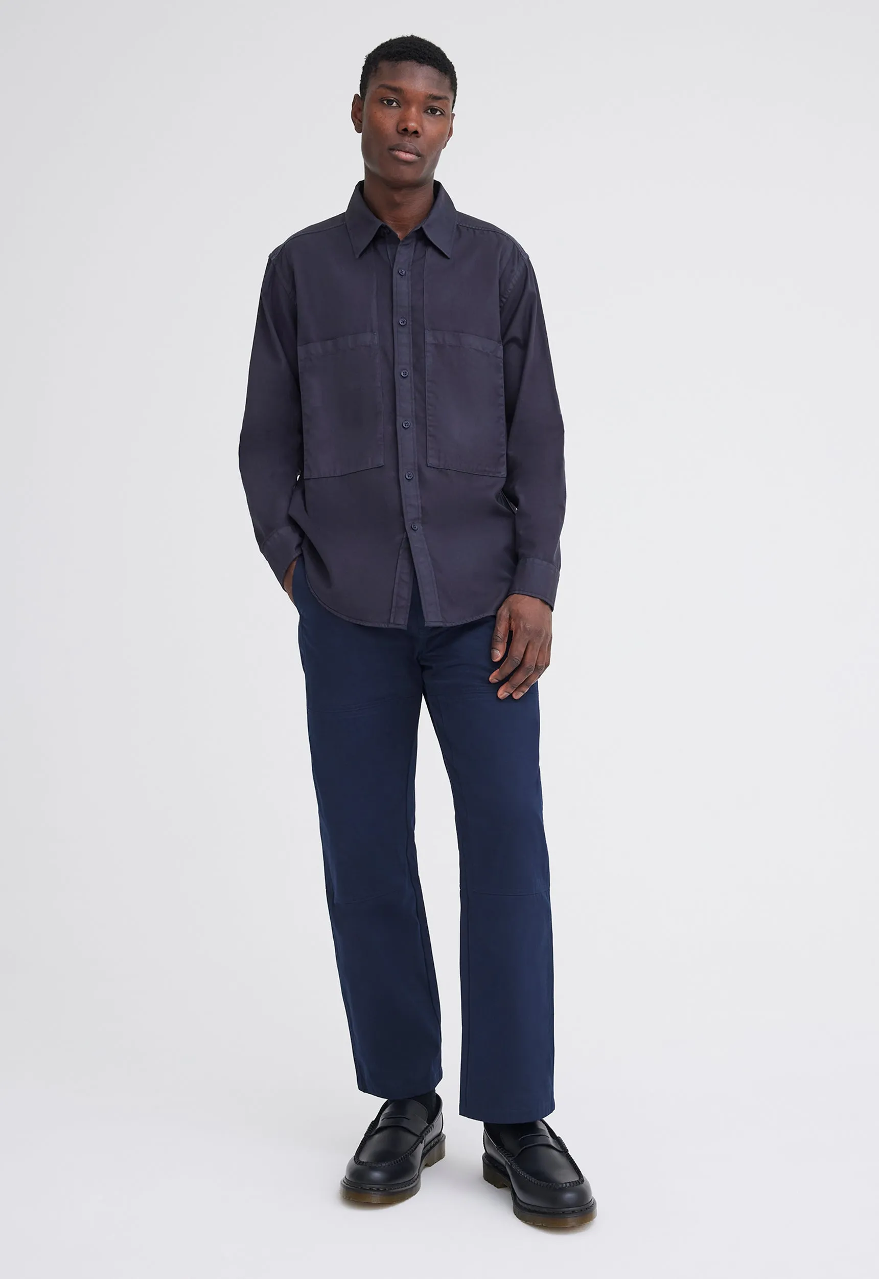 Cavan Cotton Shirt - Darkest Navy