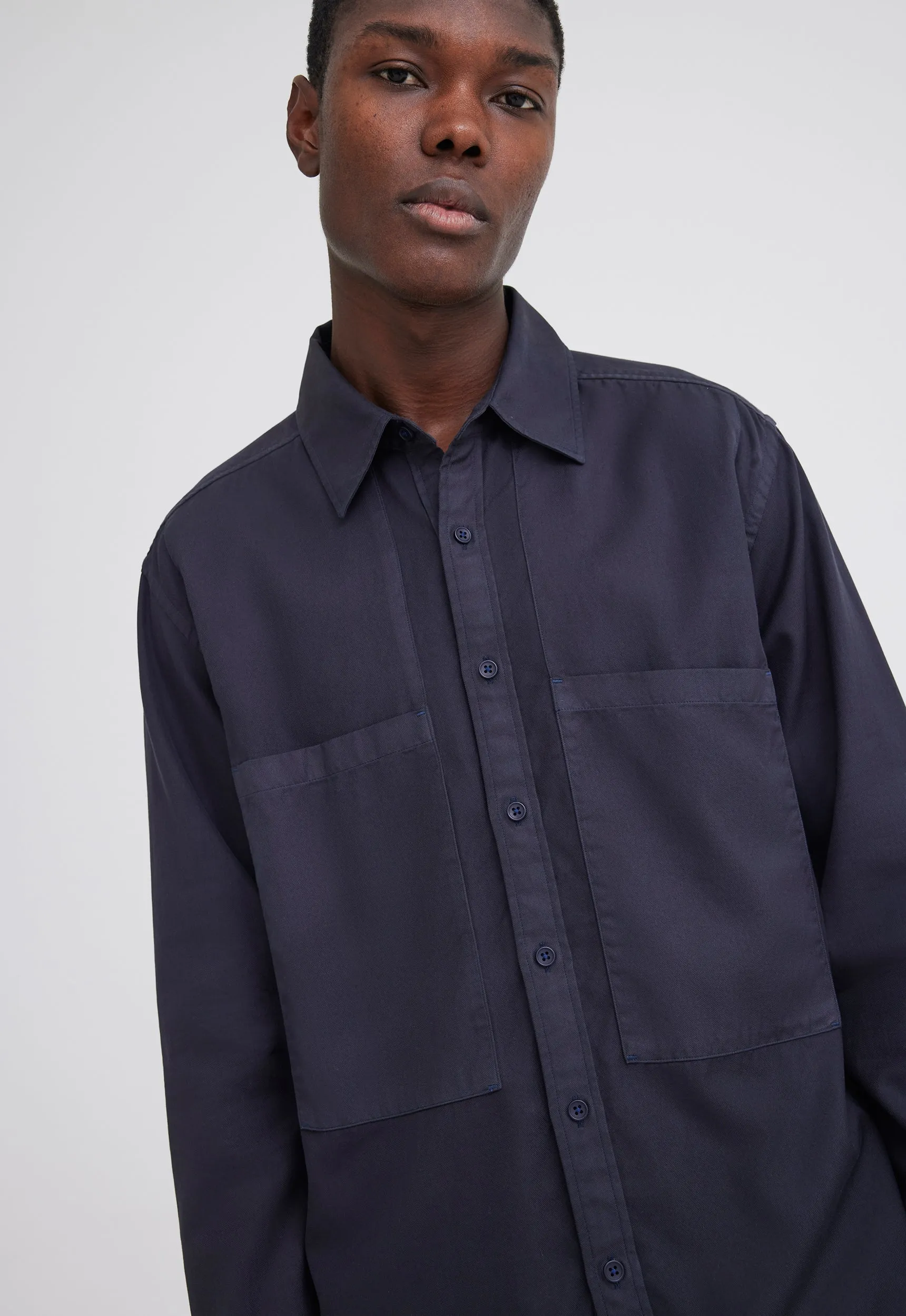 Cavan Cotton Shirt - Darkest Navy