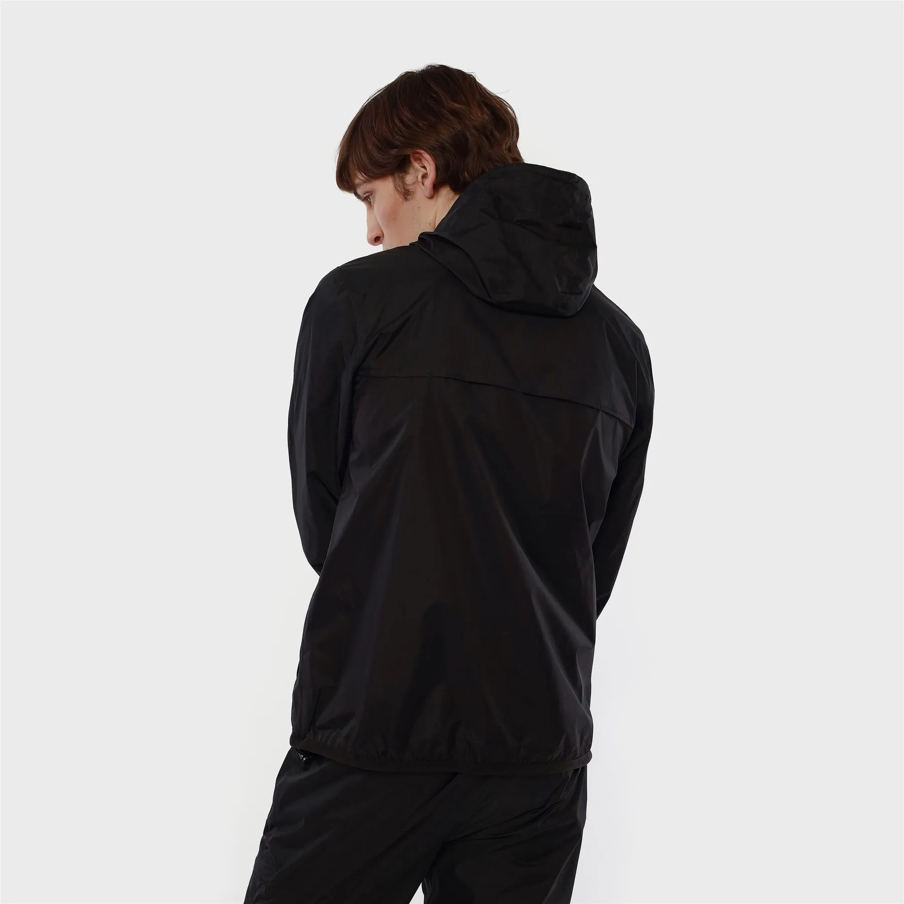 Claude - Unisex Packable Full Zip Waterproof  Rain Jacket in Black