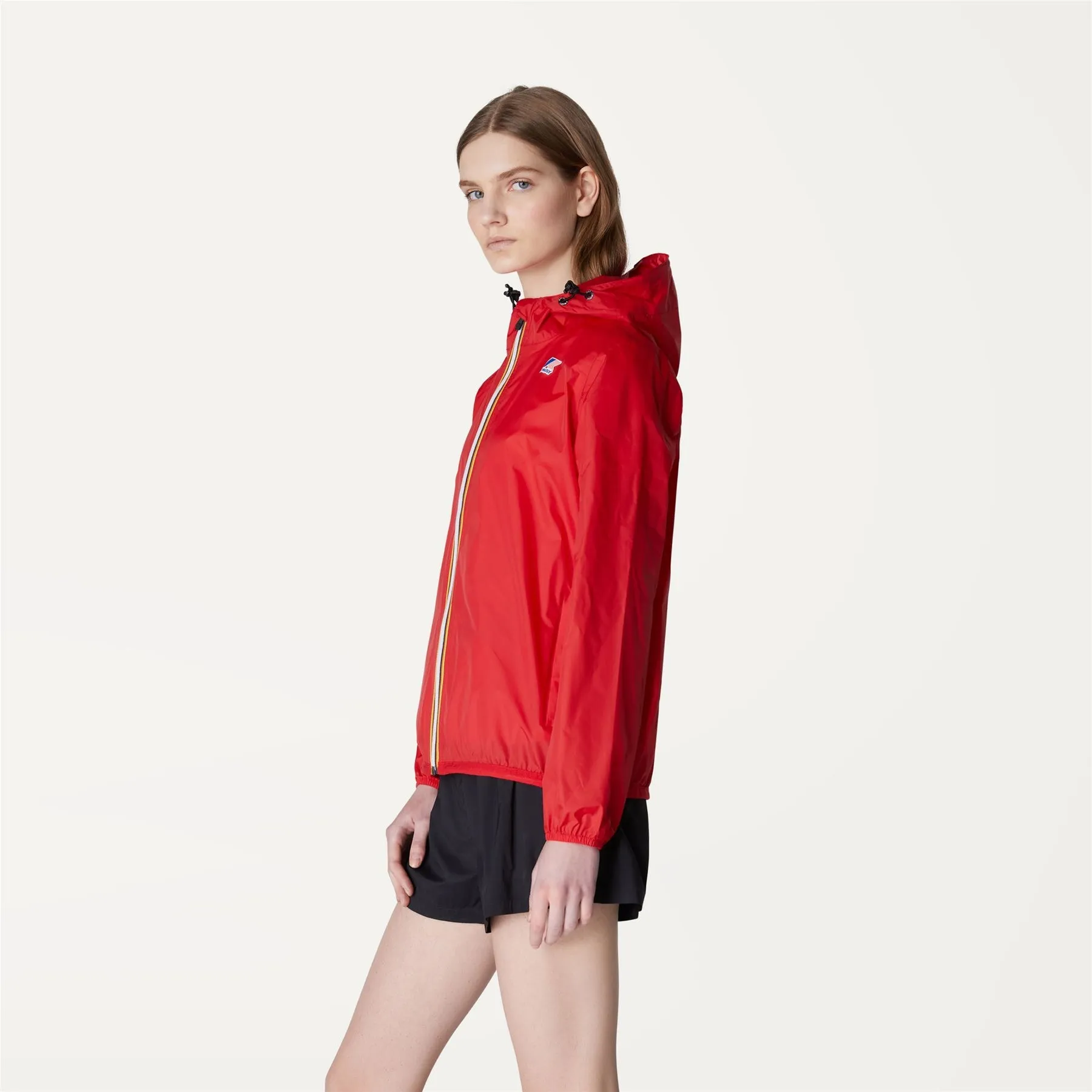 Claude - Unisex Packable Full Zip Waterproof  Rain Jacket in Red