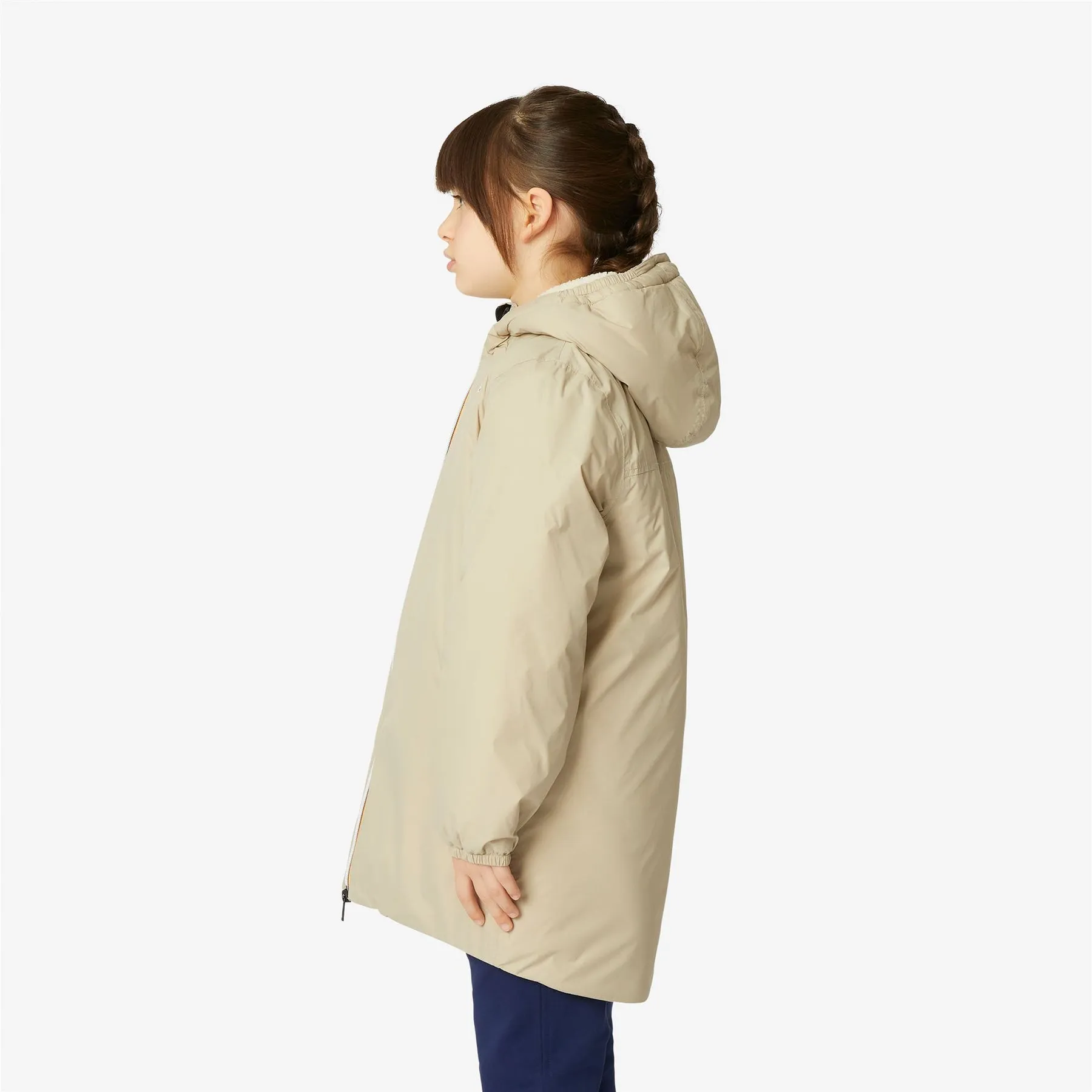 Eiffel Orsetto - Kids Sherpa Lined Waterproof Jacket in Ecru - Beige Grey