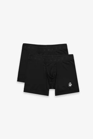 Emblem Boxer Shorts - Black (2 Pack)