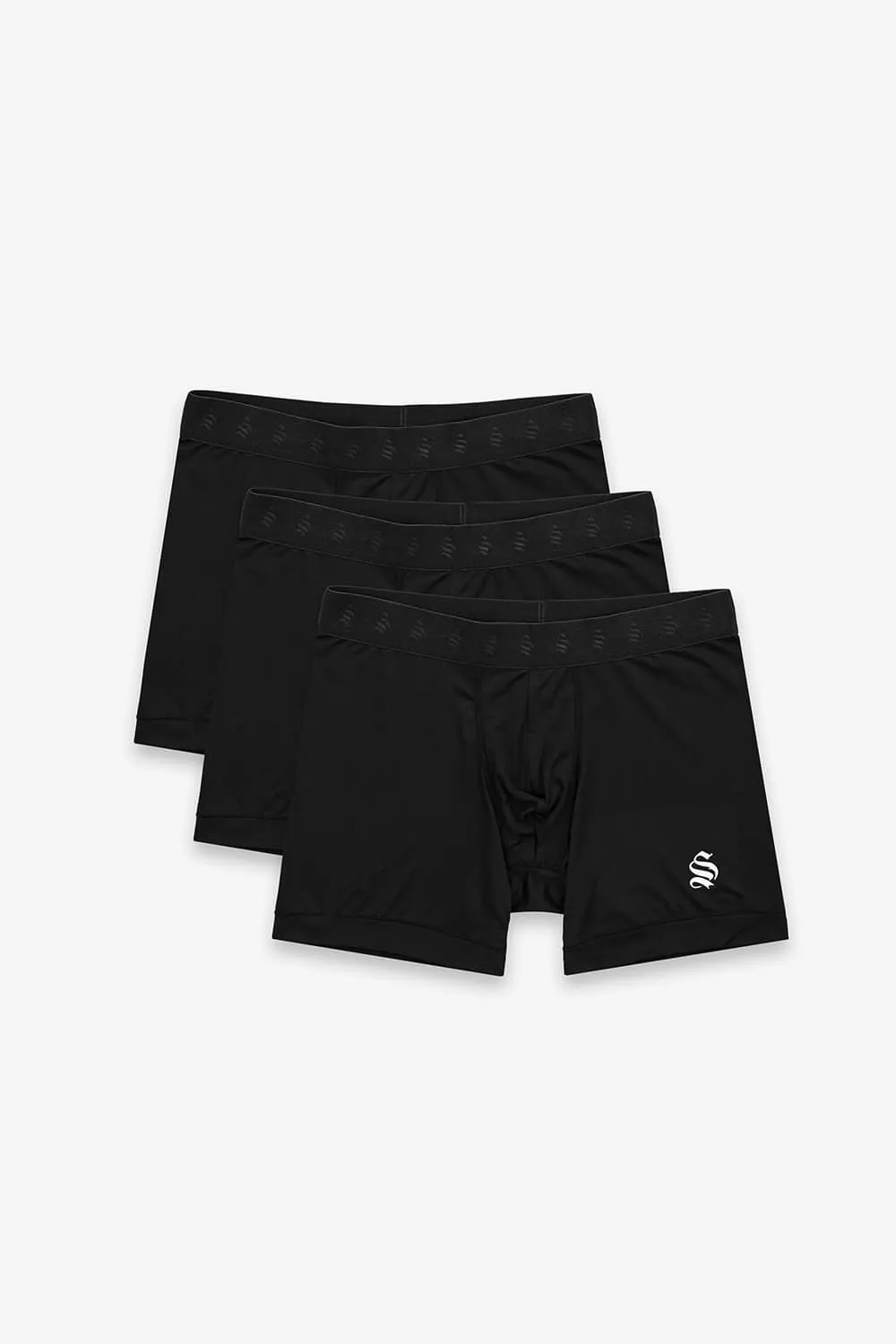 Emblem Boxer Shorts - Black (3 Pack)