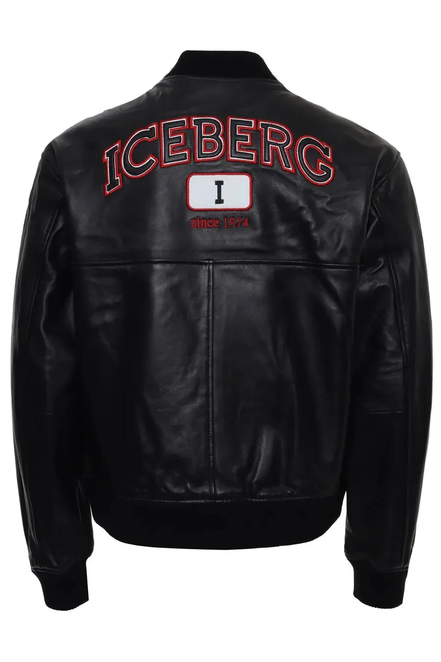 Embroidered Logo Leather Jacket (Black) - I23ZO2168029000