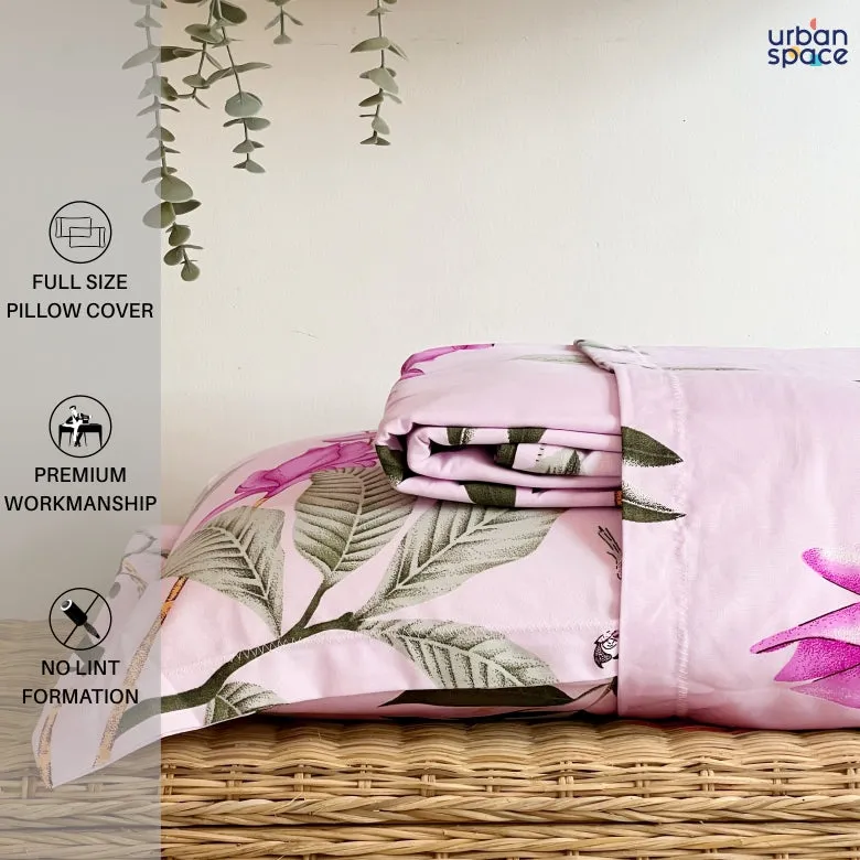 Fitted King Size Cotton Bedsheet - Bloom Ray Pink