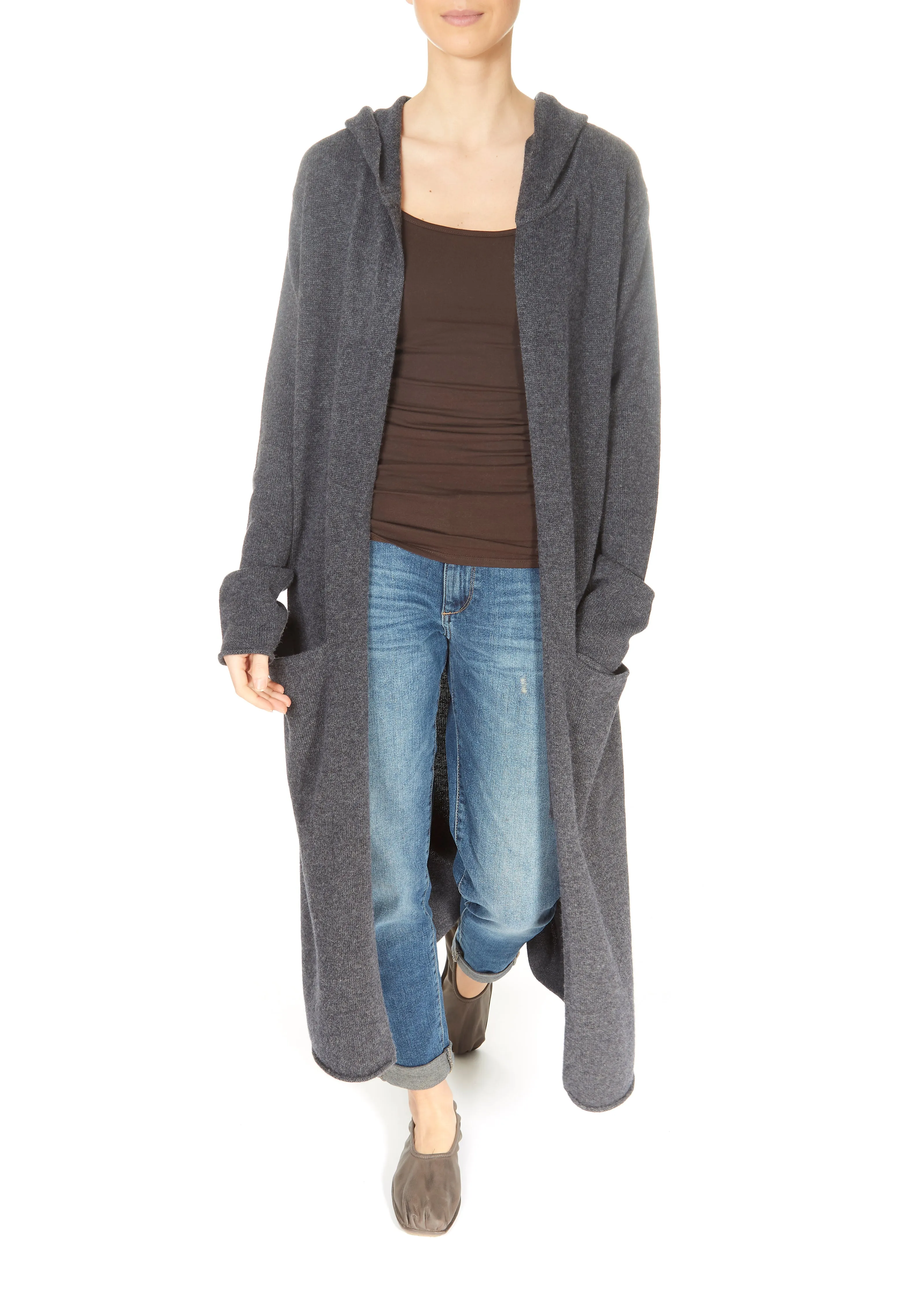 Jessimara Knitwear Haven Graphite Marl Long Cardigan