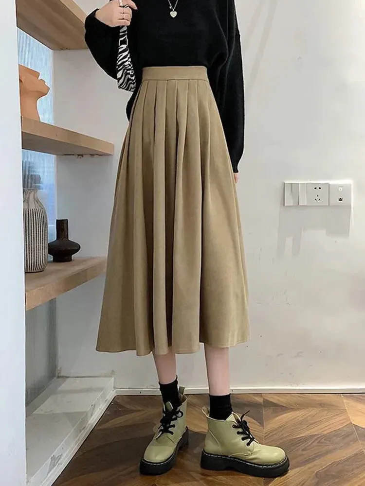 Korean Elegant College A-line Skirt