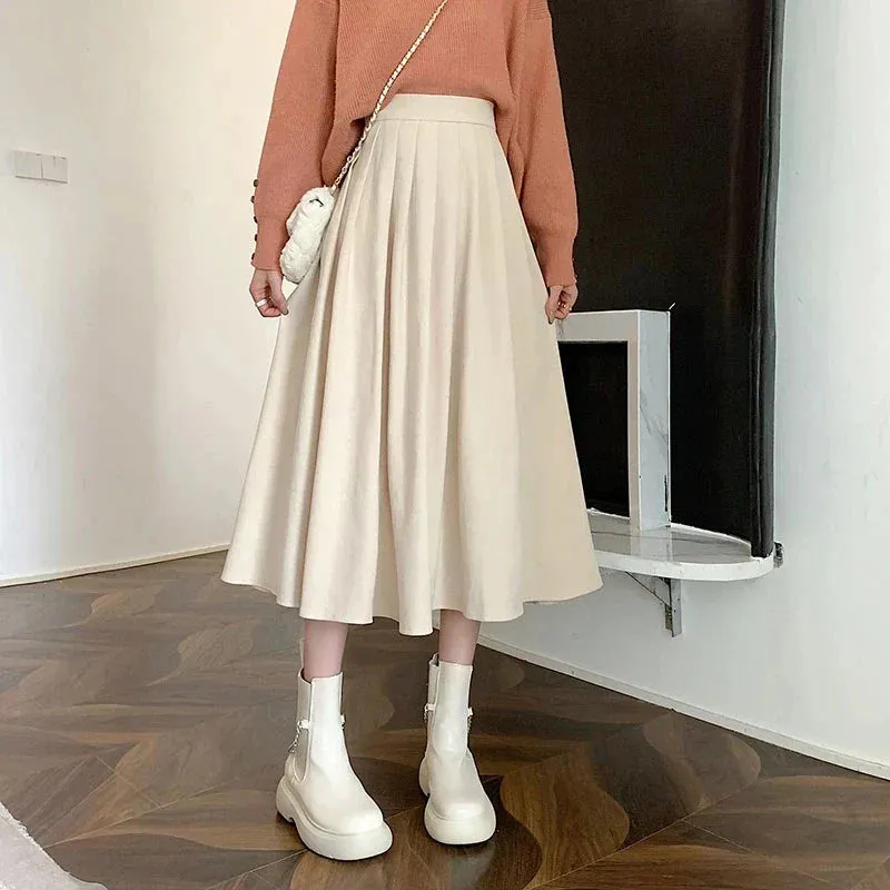 Korean Elegant College A-line Skirt