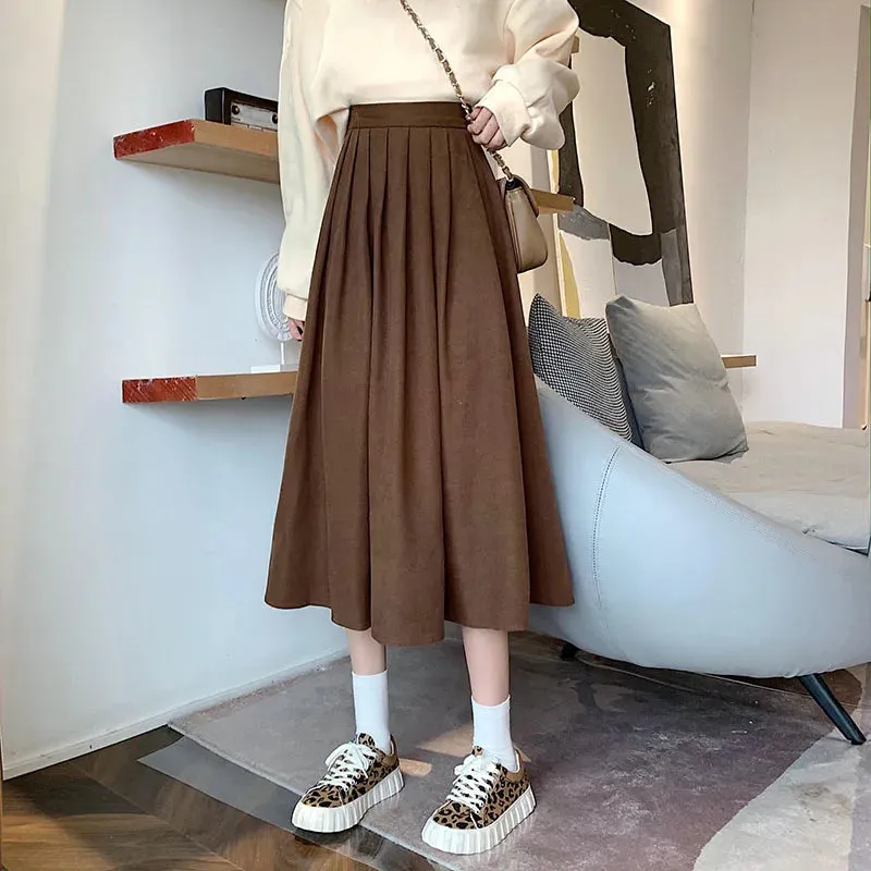 Korean Elegant College A-line Skirt