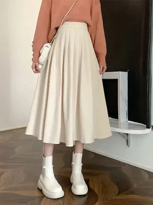 Korean Elegant College A-line Skirt