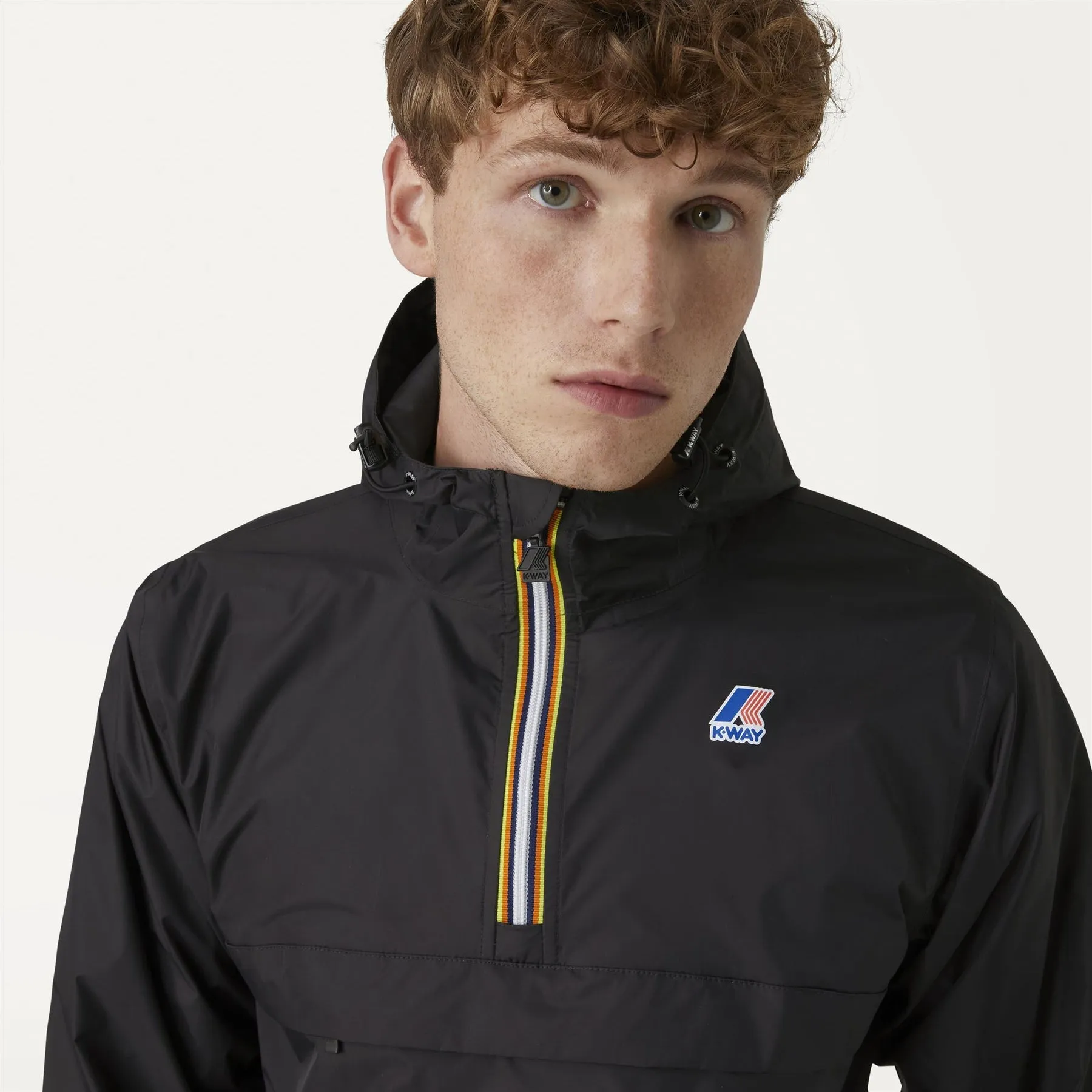 Leon - Packable Quarter Zip Rain Jacket in Black