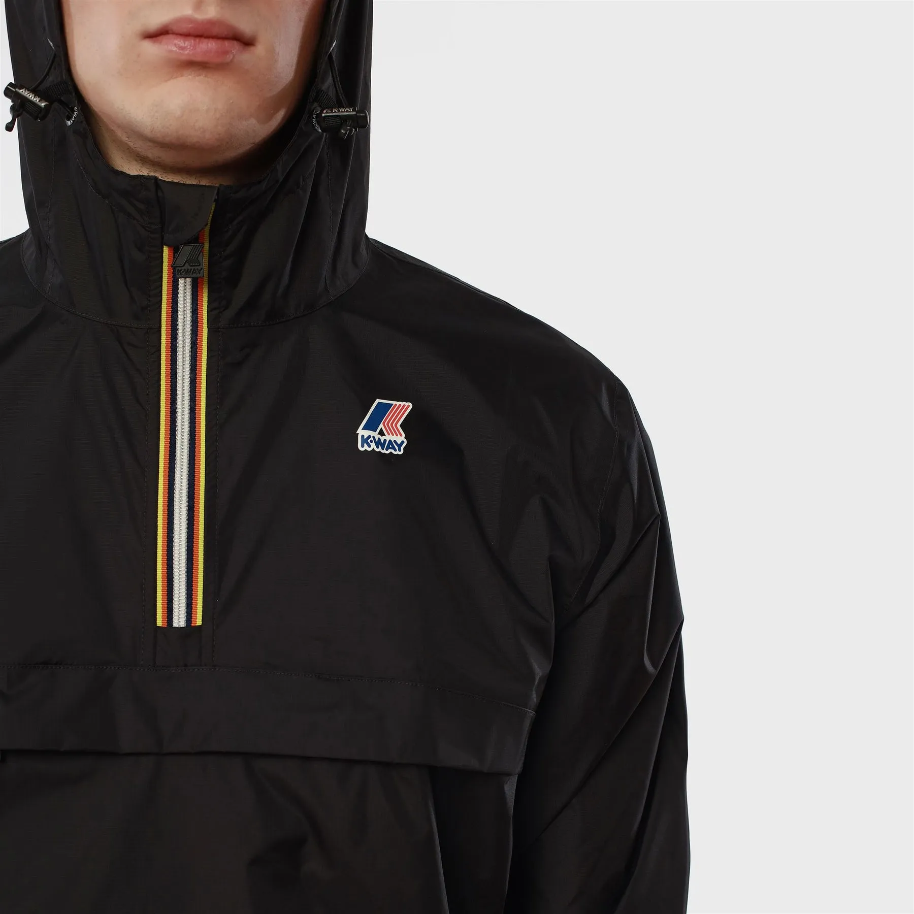 Leon - Packable Quarter Zip Rain Jacket in Black