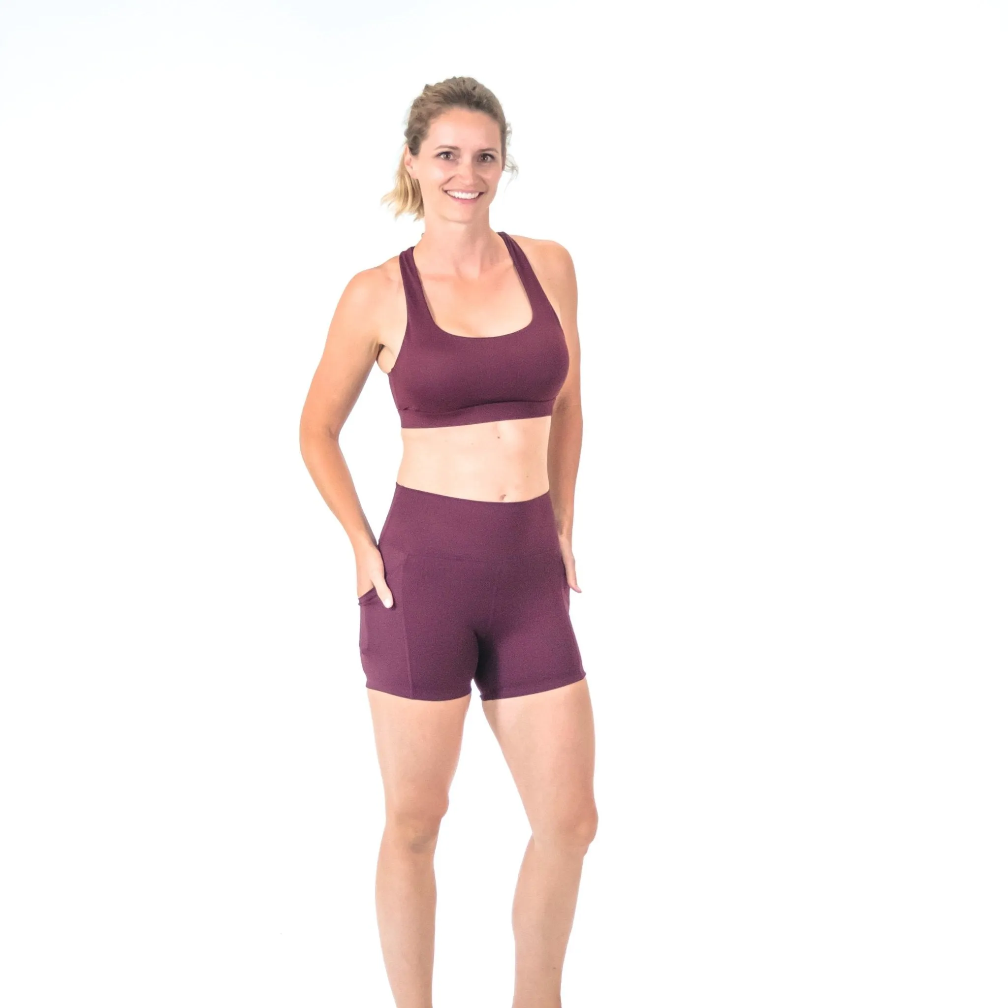 Lux High Waisted Rio Shorts (3.75 in. inseam) - Plum