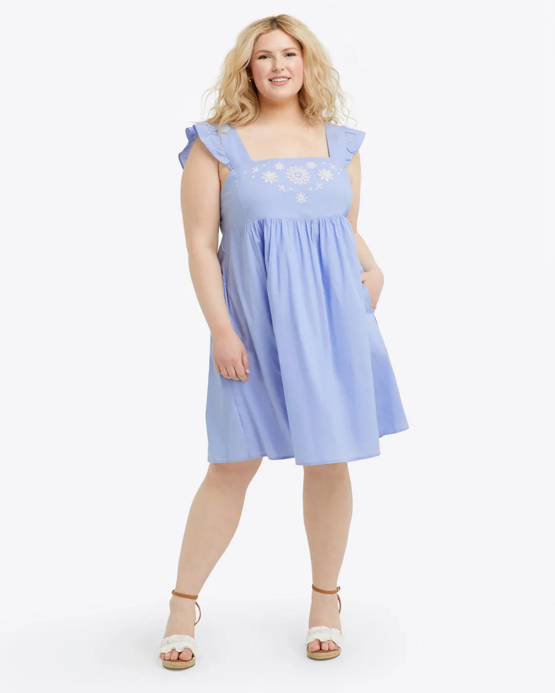 Maddie Embroidered Babydoll Dress