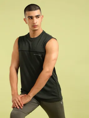 Men Colorblock Slim Fit Crew Neck Innerwear Vest with TECHNO COOL 