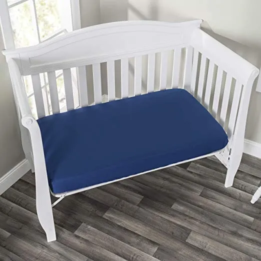 Navy Fitted Crib Sheet