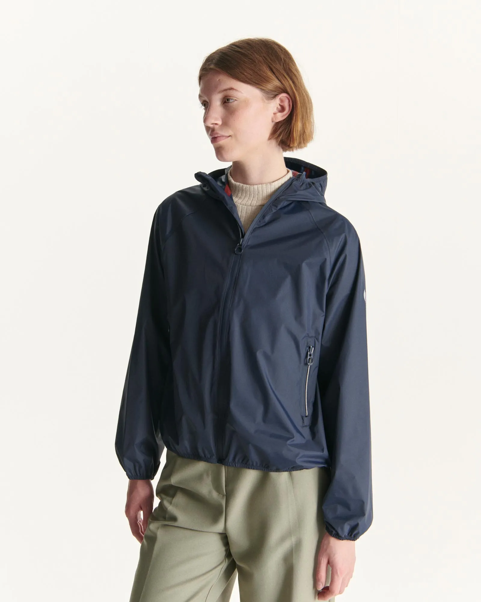 Navy Singapore packable waterproof jacket