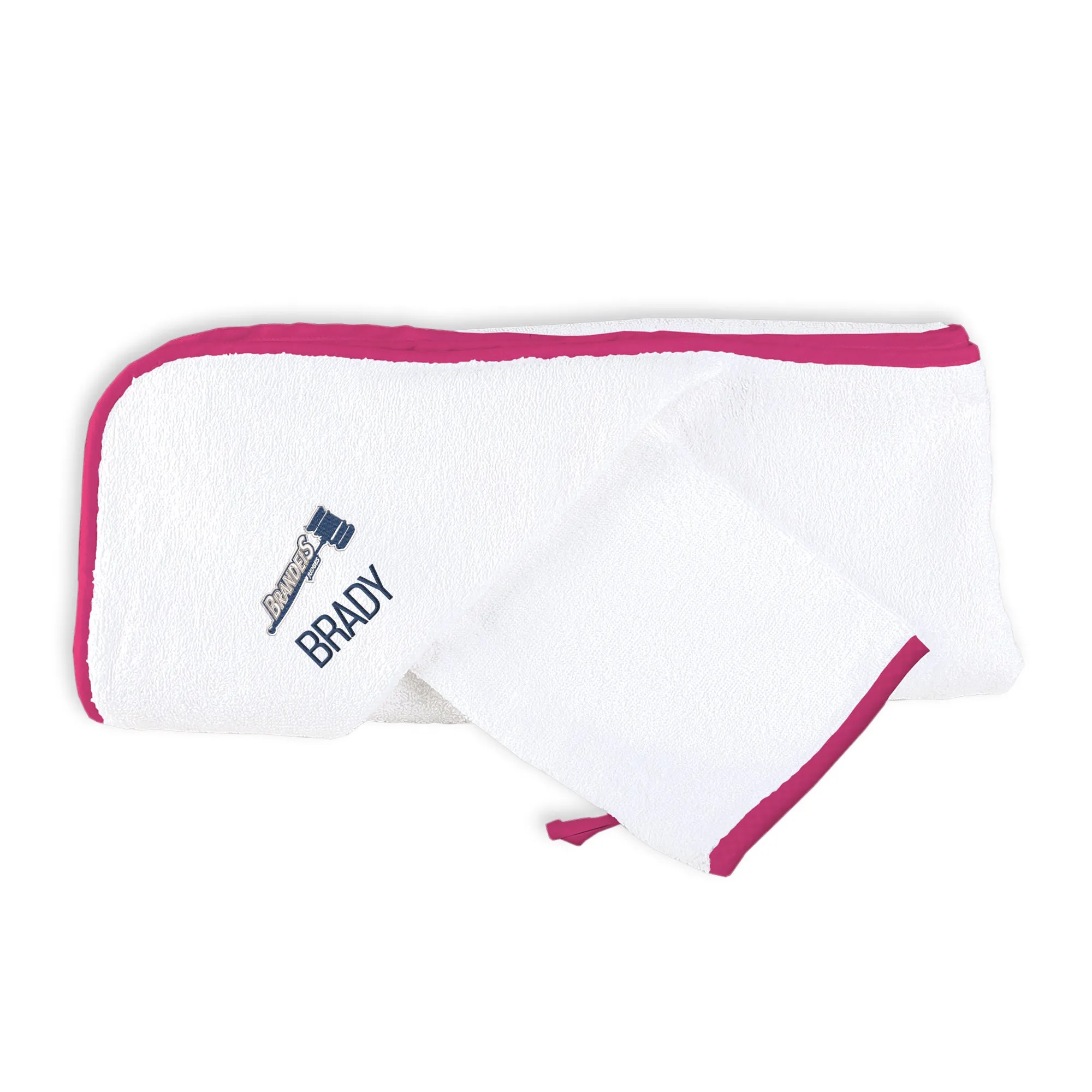 Personalized Brandeis Judges Hooded Towel & Wash Mitt Set