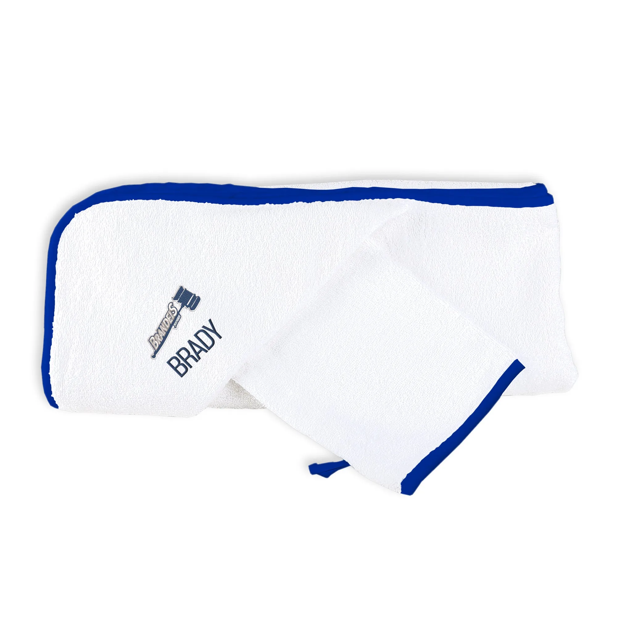 Personalized Brandeis Judges Hooded Towel & Wash Mitt Set