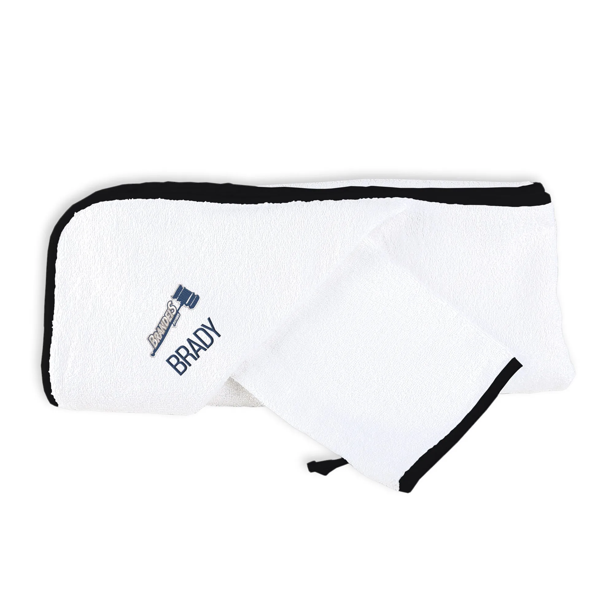 Personalized Brandeis Judges Hooded Towel & Wash Mitt Set