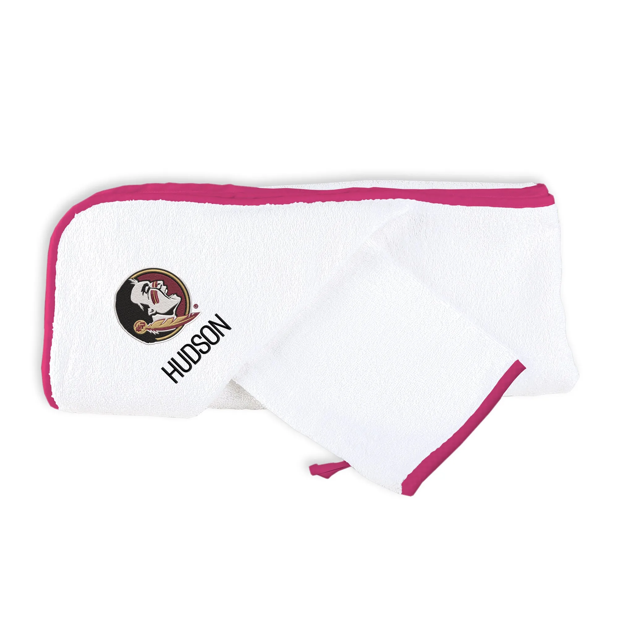 Personalized Florida State Seminoles Hooded Towel & Wash Mitt Set