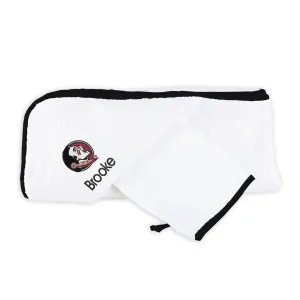 Personalized Florida State Seminoles Hooded Towel & Wash Mitt Set