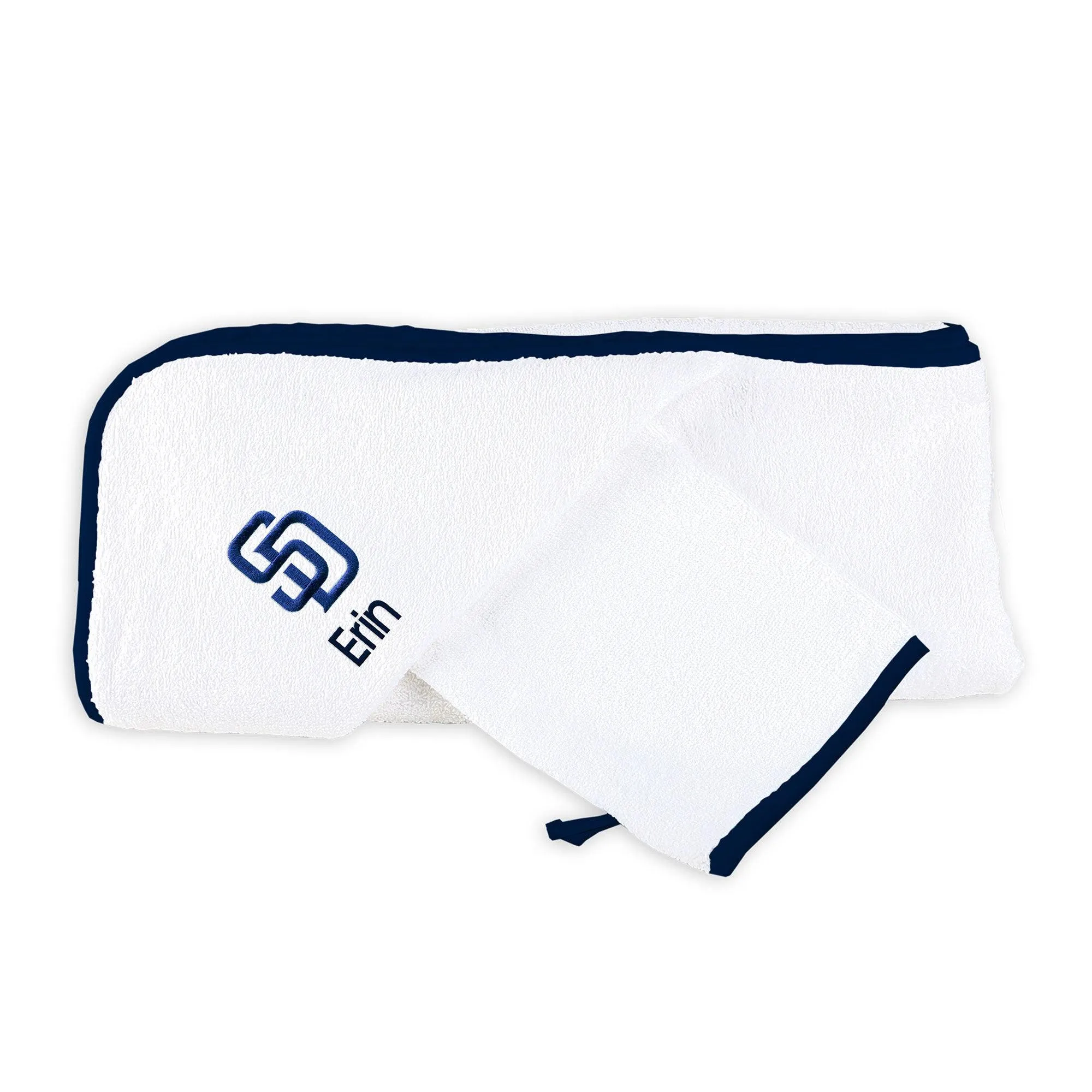 Personalized San Diego Padres Hooded Towel & Wash Mitt Set