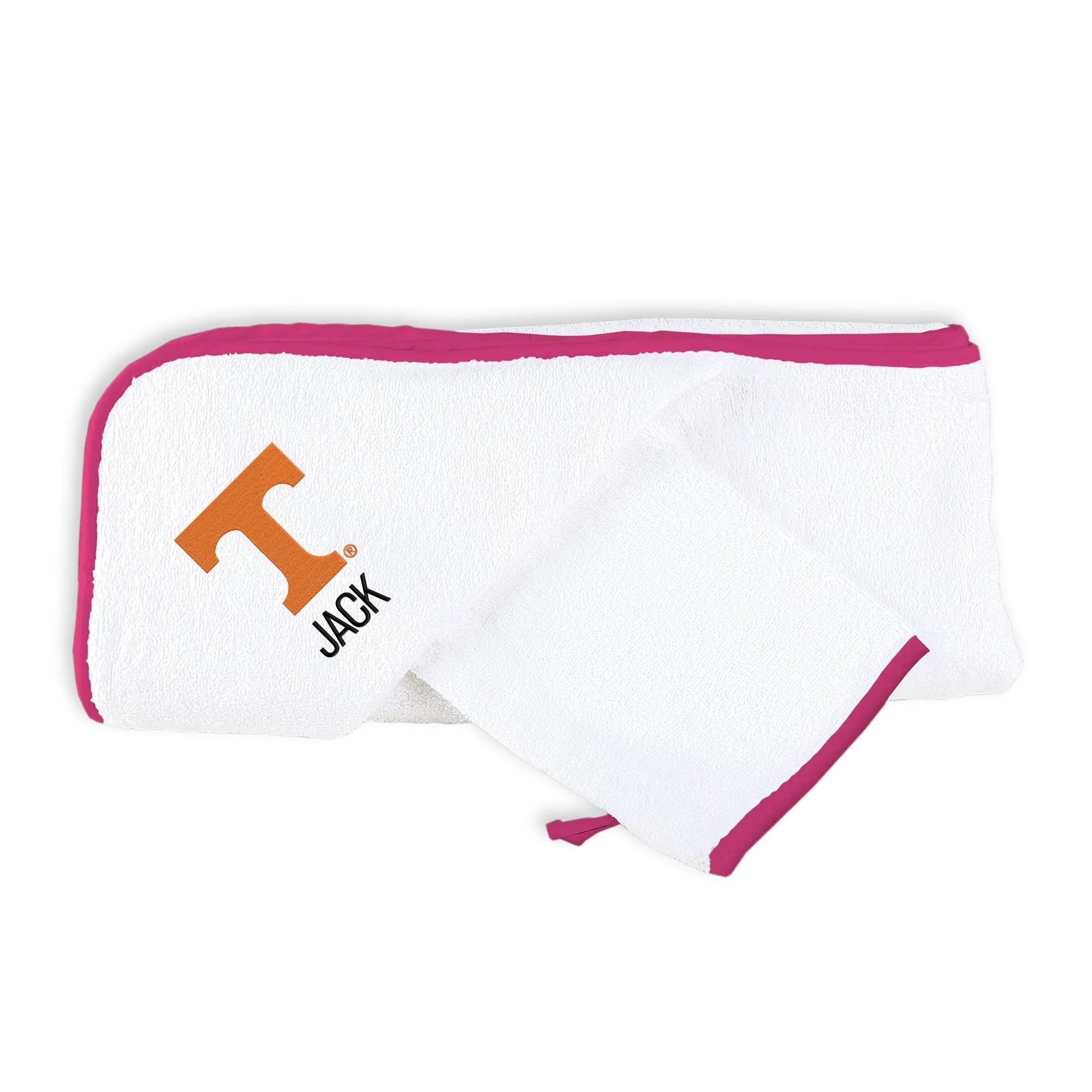 Personalized Tennessee Volunteers Hooded Towel & Wash Mitt Set