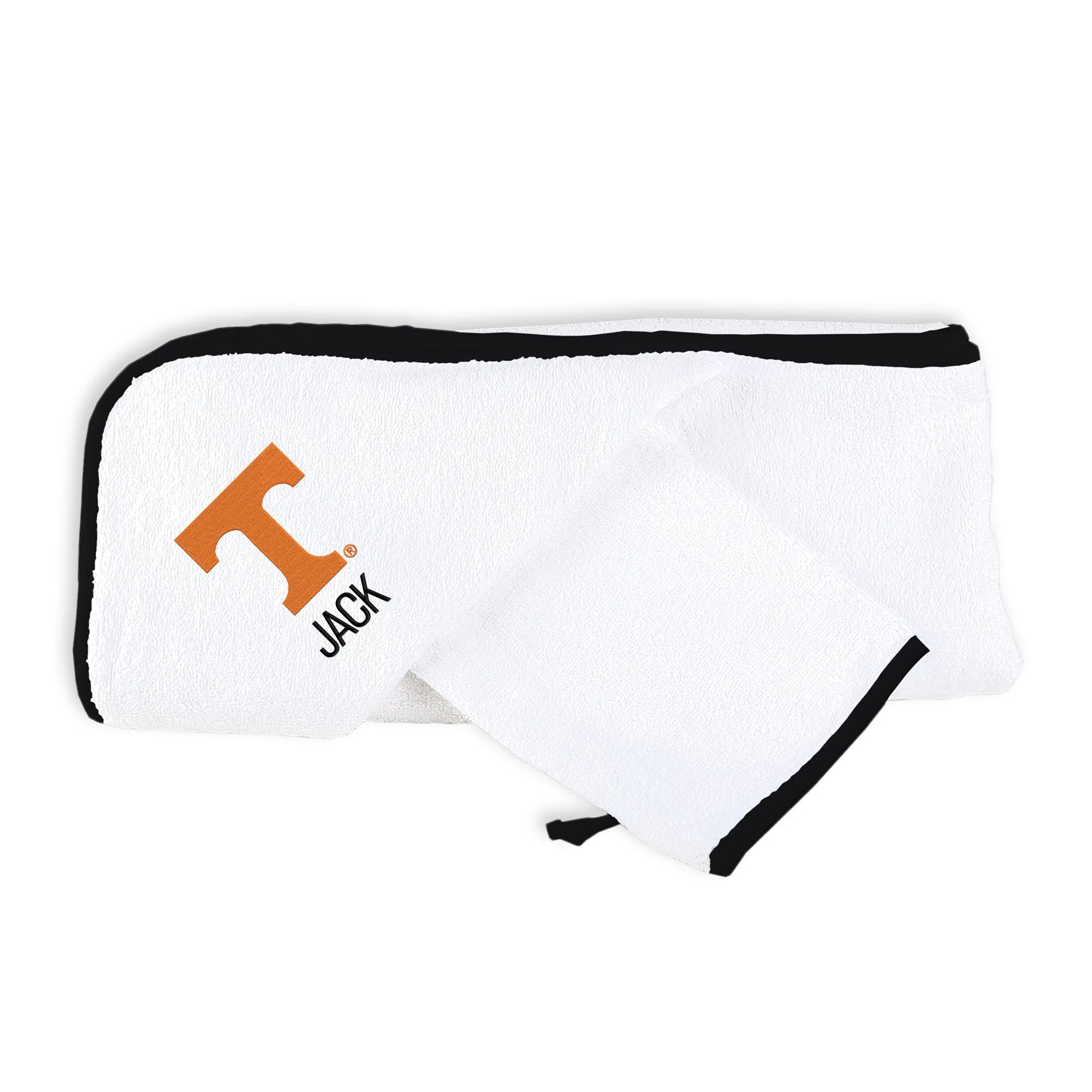 Personalized Tennessee Volunteers Hooded Towel & Wash Mitt Set