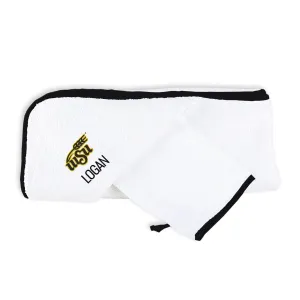 Personalized Wichita State Shockers Wheat Hooded Towel & Wash Mitt Set