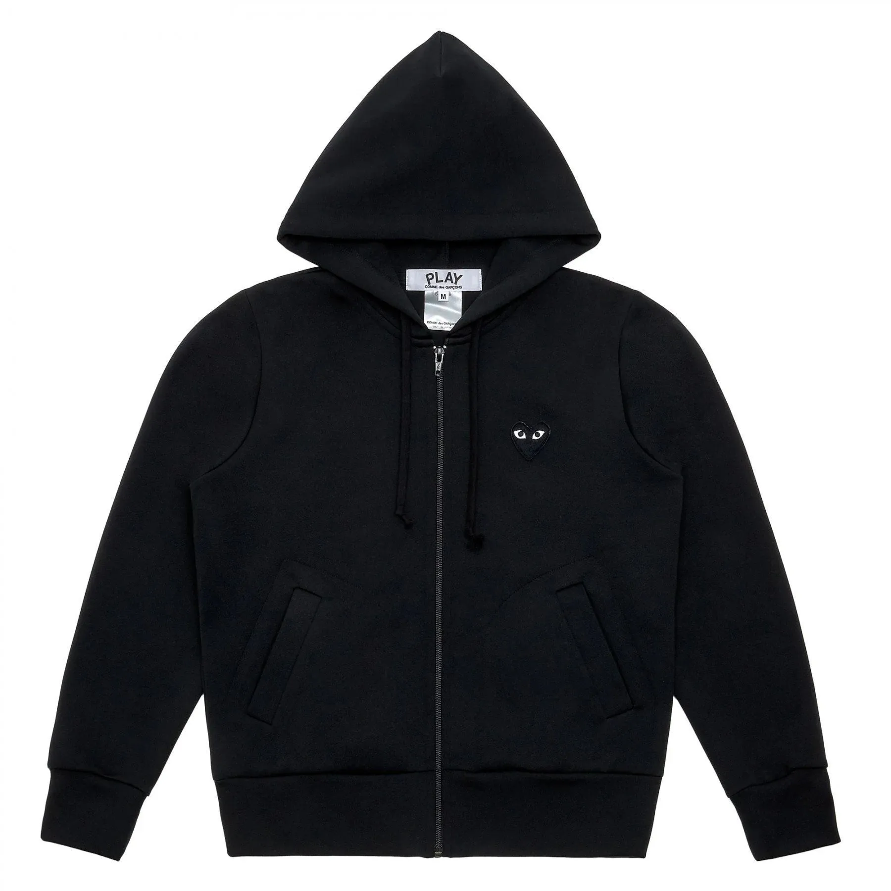 PLAY Big Heart Zip Hooded Sweatshirt (Black)