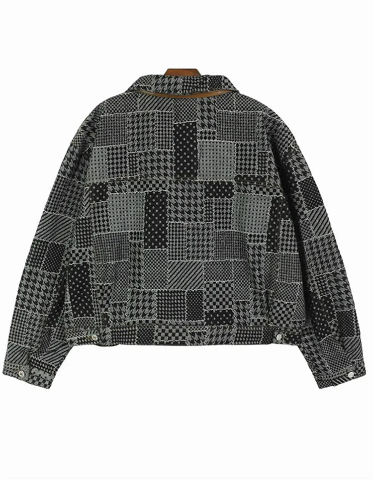 Pre Order:  Bohemian Plaid Longsleeve Denim Button Up Jacket