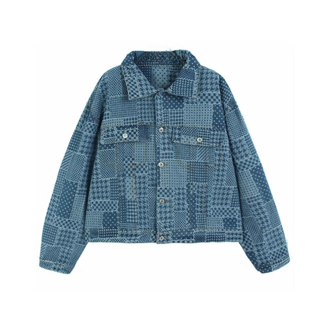 Pre Order:  Bohemian Plaid Longsleeve Denim Button Up Jacket