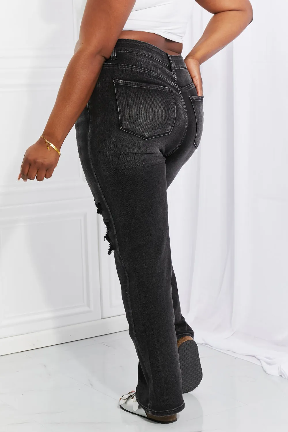 RISEN Full Size Lois Distressed Loose Fit Jeans - Ships from The USA