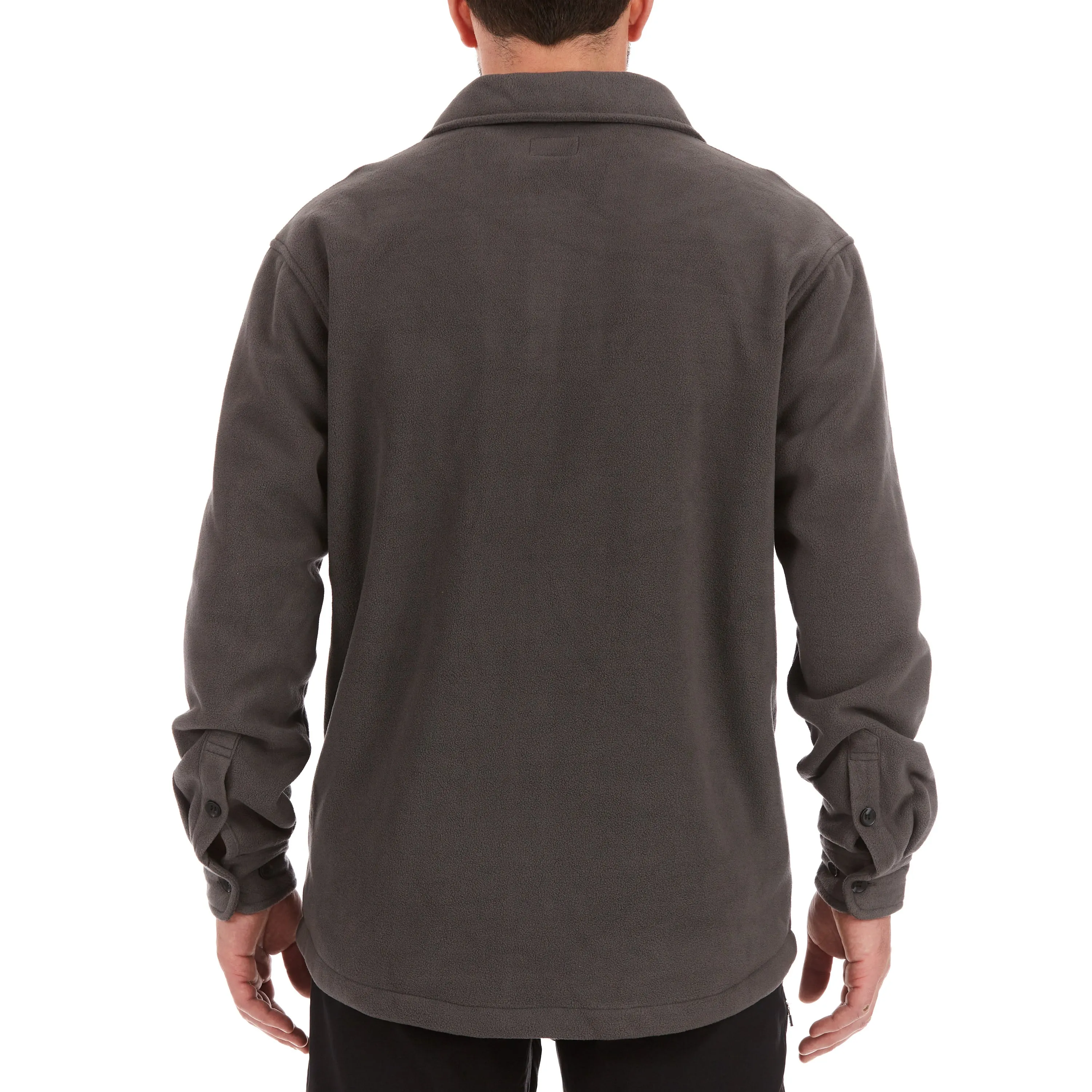 SHERPA-LINED FLEECE SHIRT JACKET