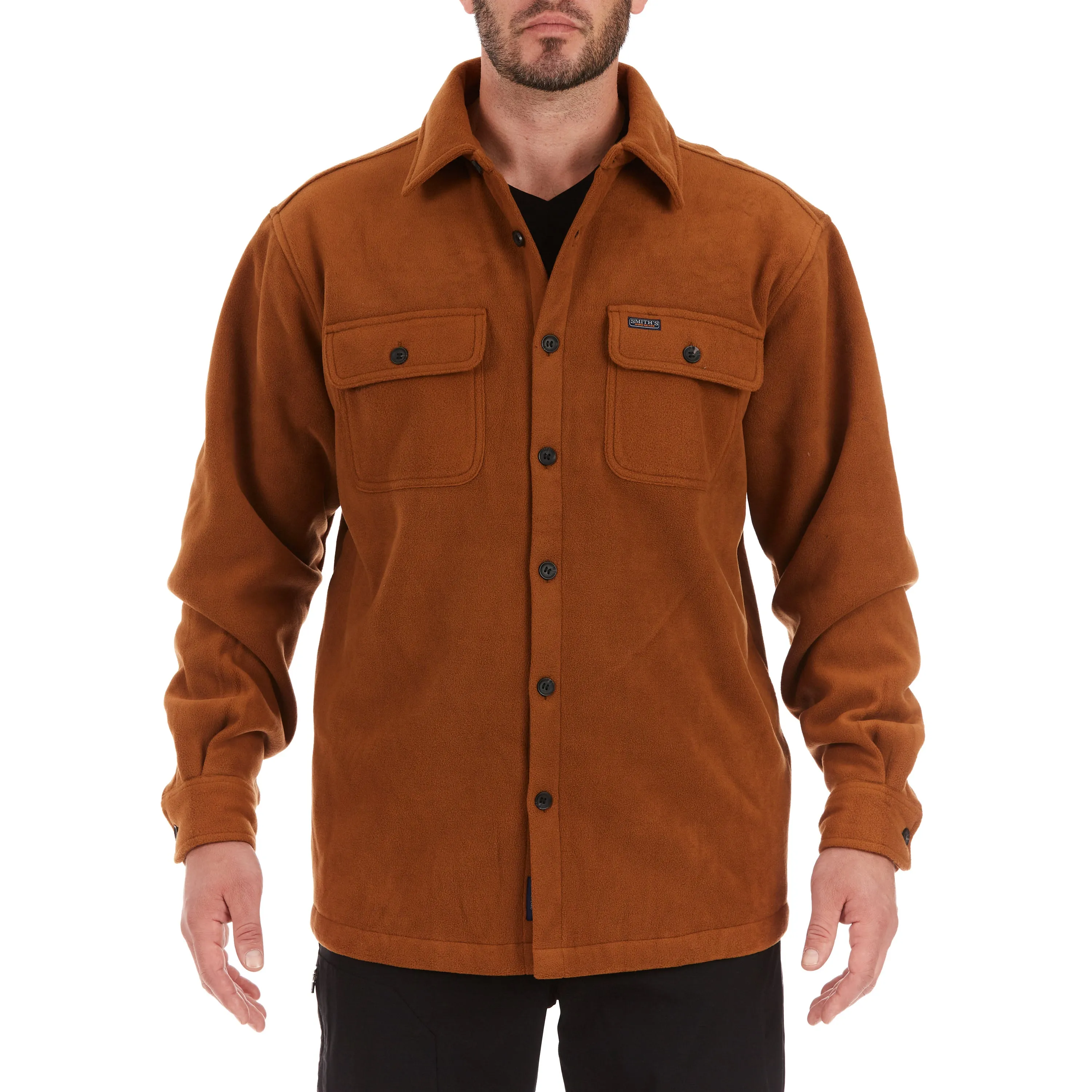 SHERPA-LINED FLEECE SHIRT JACKET