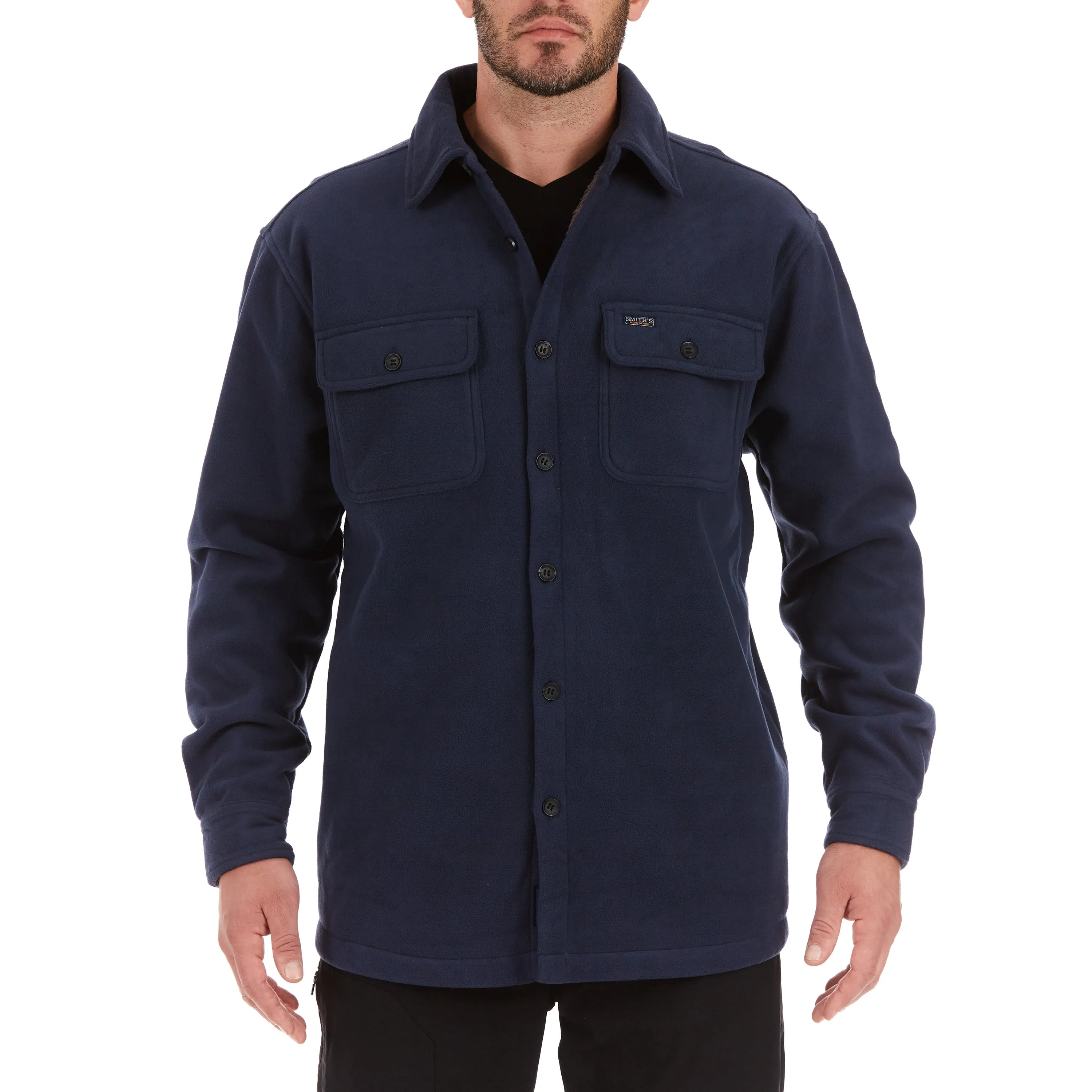 SHERPA-LINED FLEECE SHIRT JACKET