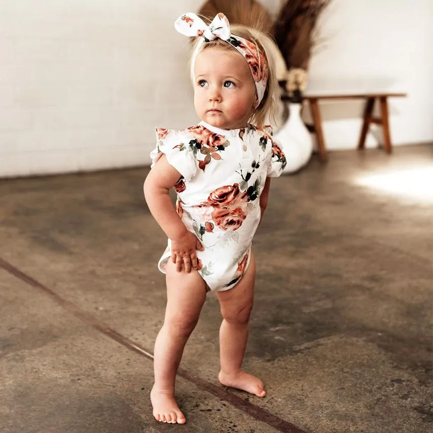 Snuggle Hunny Kids | Organic S/S Bodysuit - Rosebud