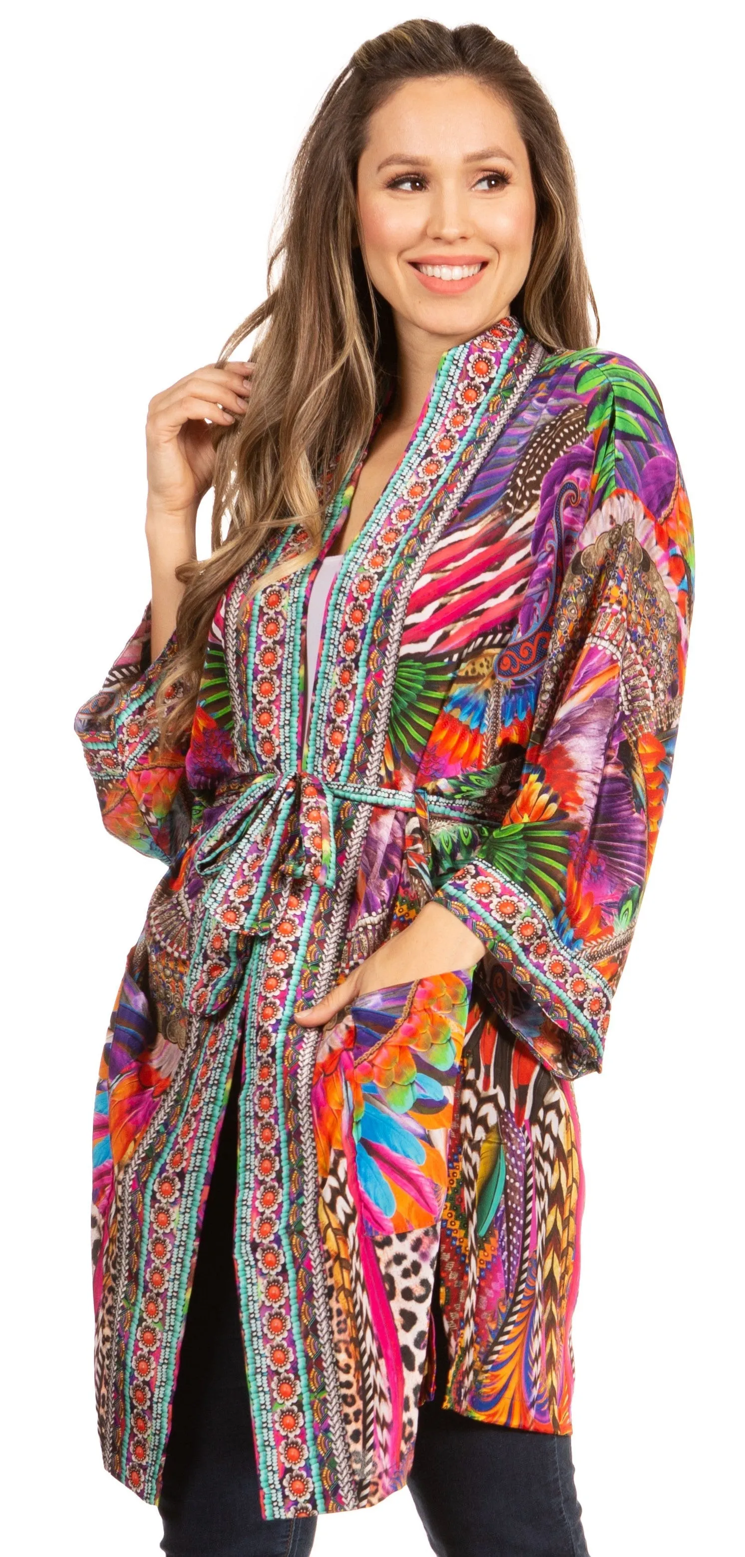 Stay on Trend with Sakkas Janis Women's Amazing Print Cardigan Sweater