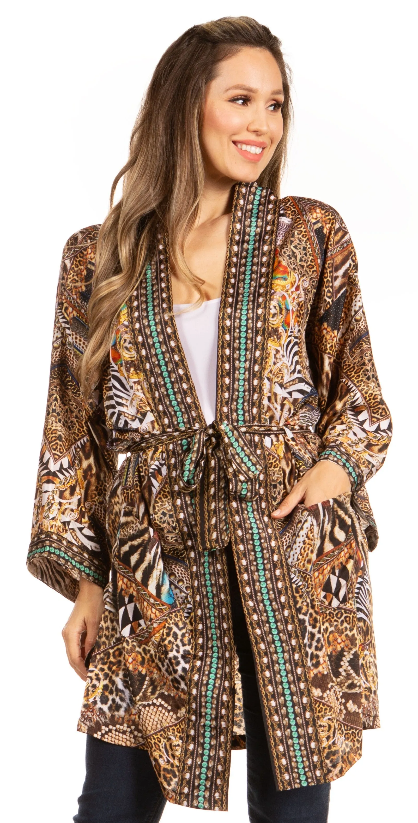 Stay on Trend with Sakkas Janis Women's Amazing Print Cardigan Sweater