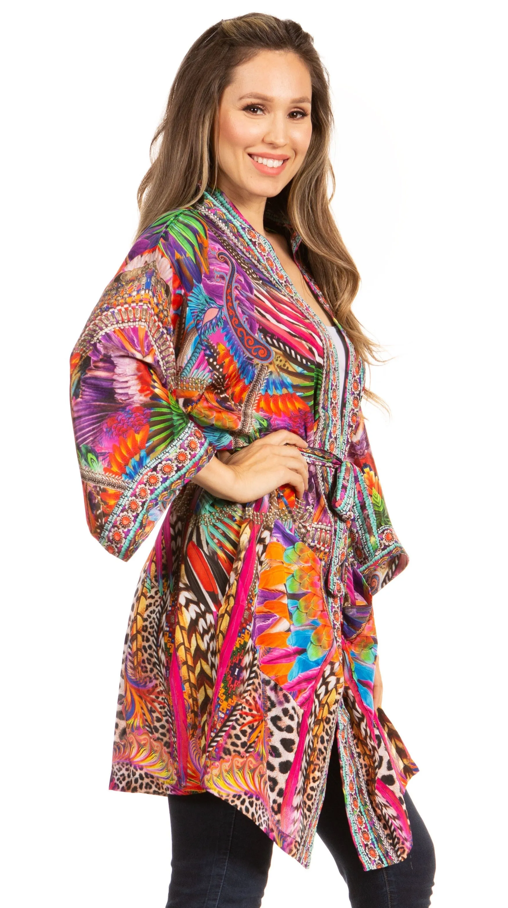 Stay on Trend with Sakkas Janis Women's Amazing Print Cardigan Sweater