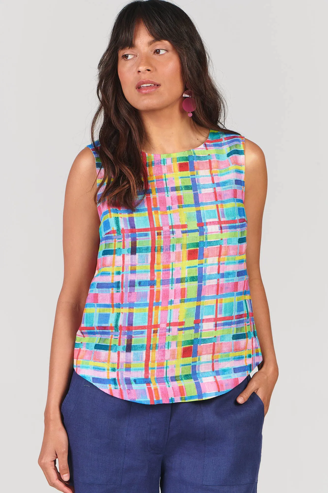 Taylah Tank Rainbow Gingham