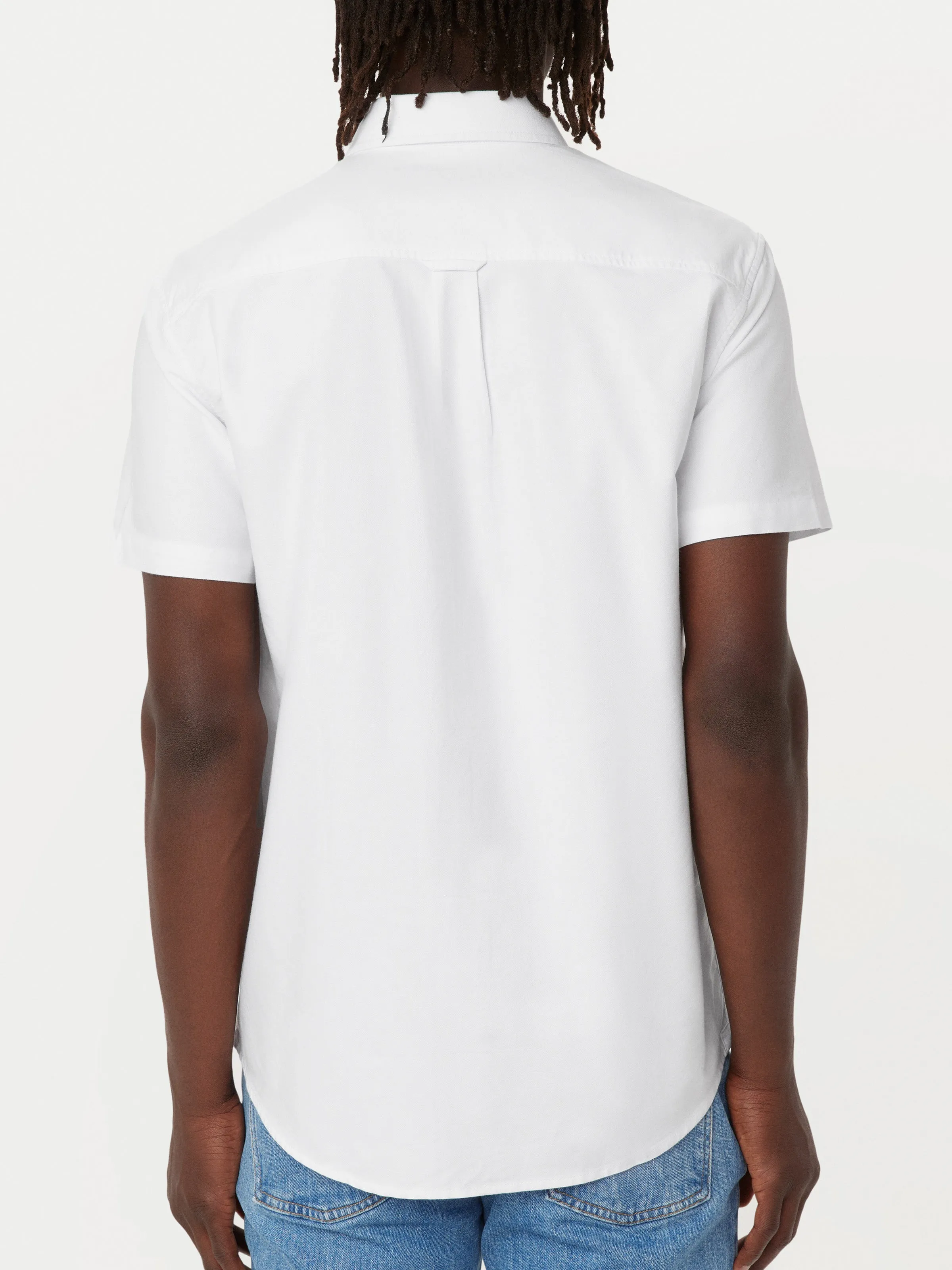 The Jasper Short Sleeve Oxford Shirt in White