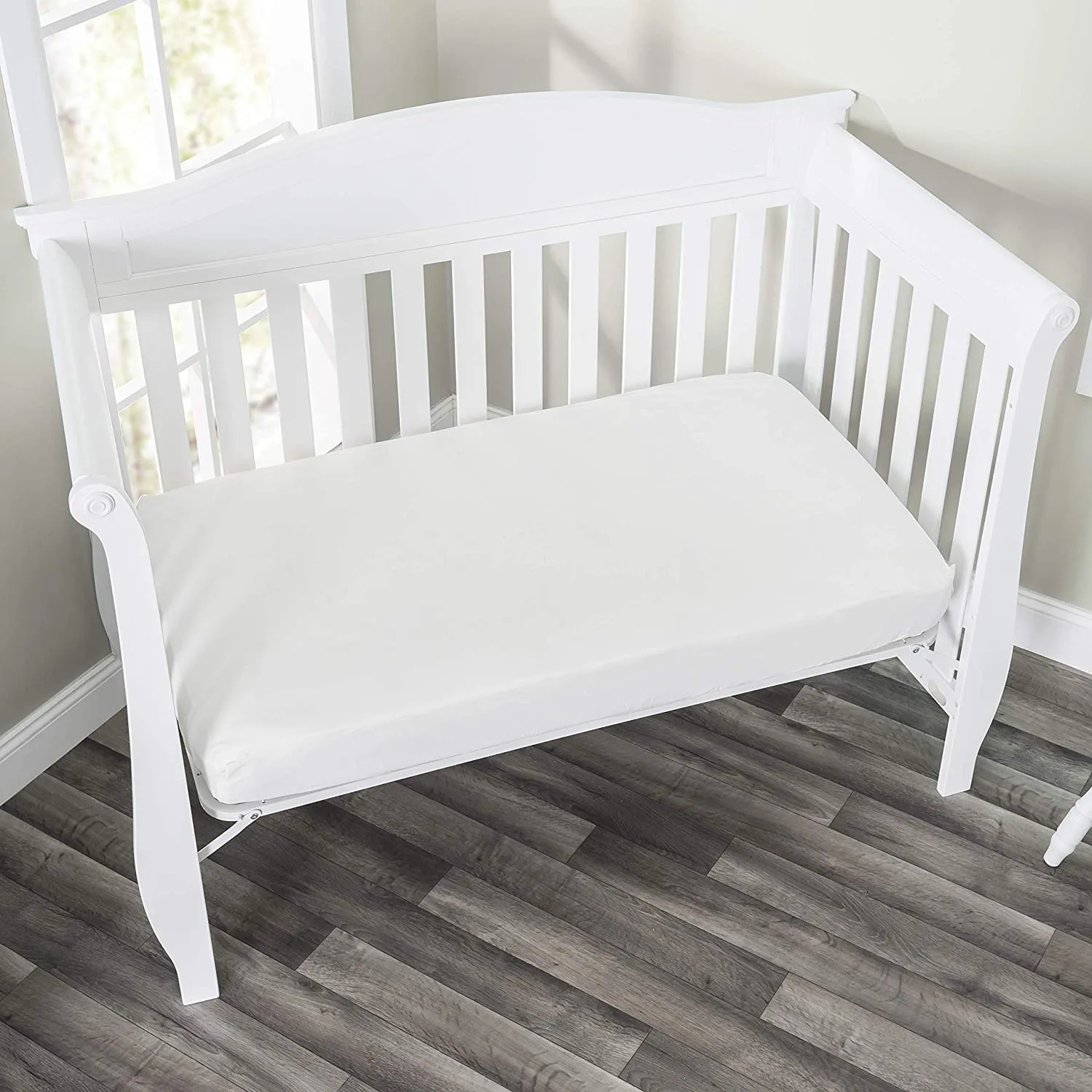 White/Beige 2-Pack Fitted Crib Sheets